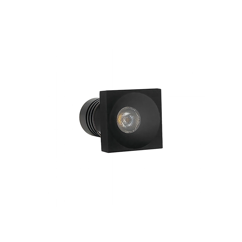 Spot De Embutir Nordecor Auko Lai Mini Quadrado Led Alto Irc 90 1w Bivolt Preto 3000k Luz Amarela 6539