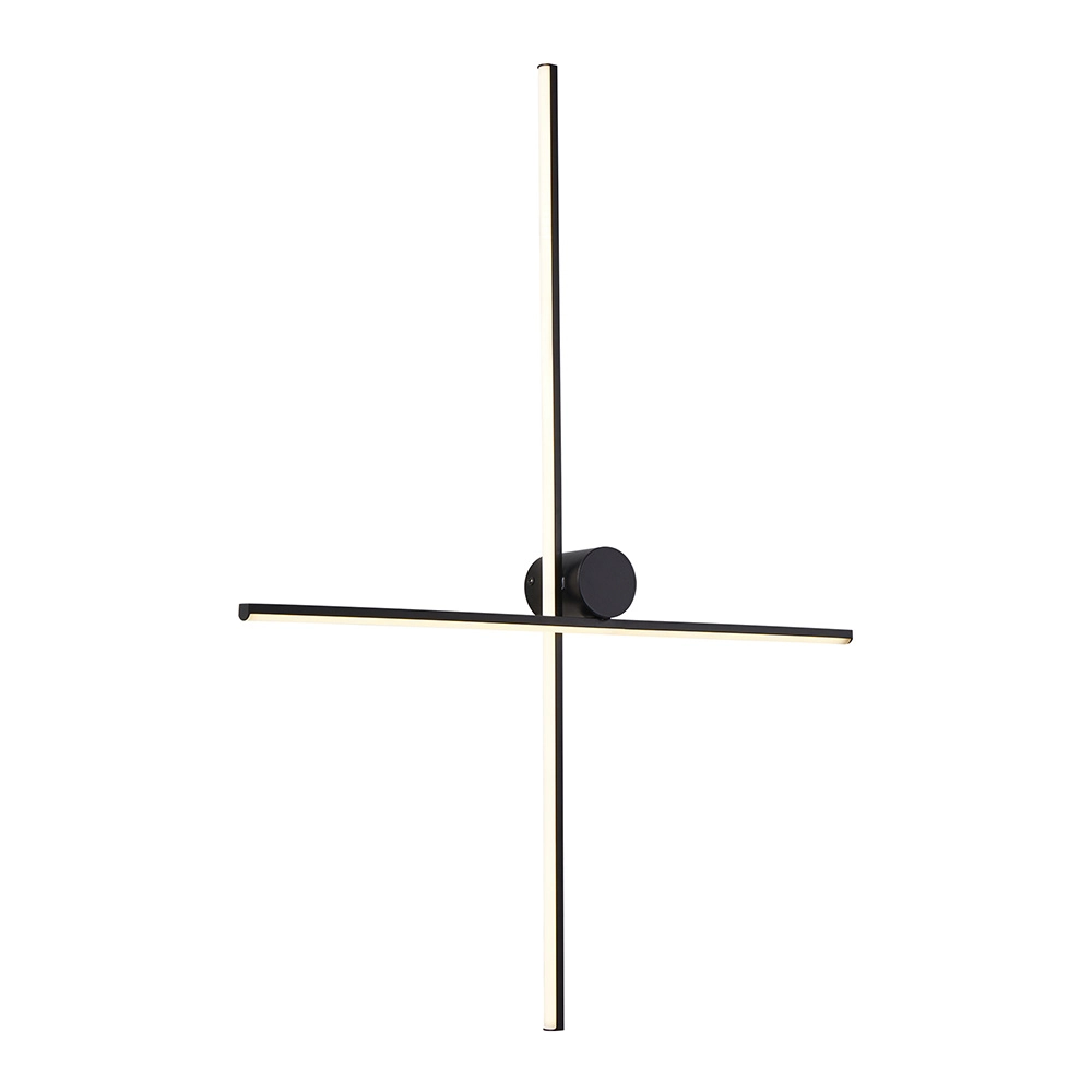 Arandela Nordecor Nien 60cm+80cm 20w Led Bivolt Preto 3000k Luz Amarela 2937