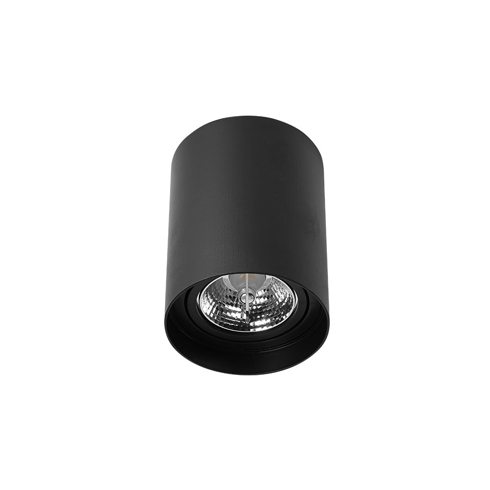 Spot De Sobrepor Recuado Nordecor Loyo Up Ar70 Gu10 Redondo Preto