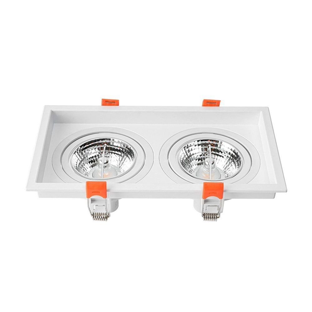 Spot De Embutir Recuado Nordecor Loyo Para 2 Lâmpadas Ar70 Gu10 Branco