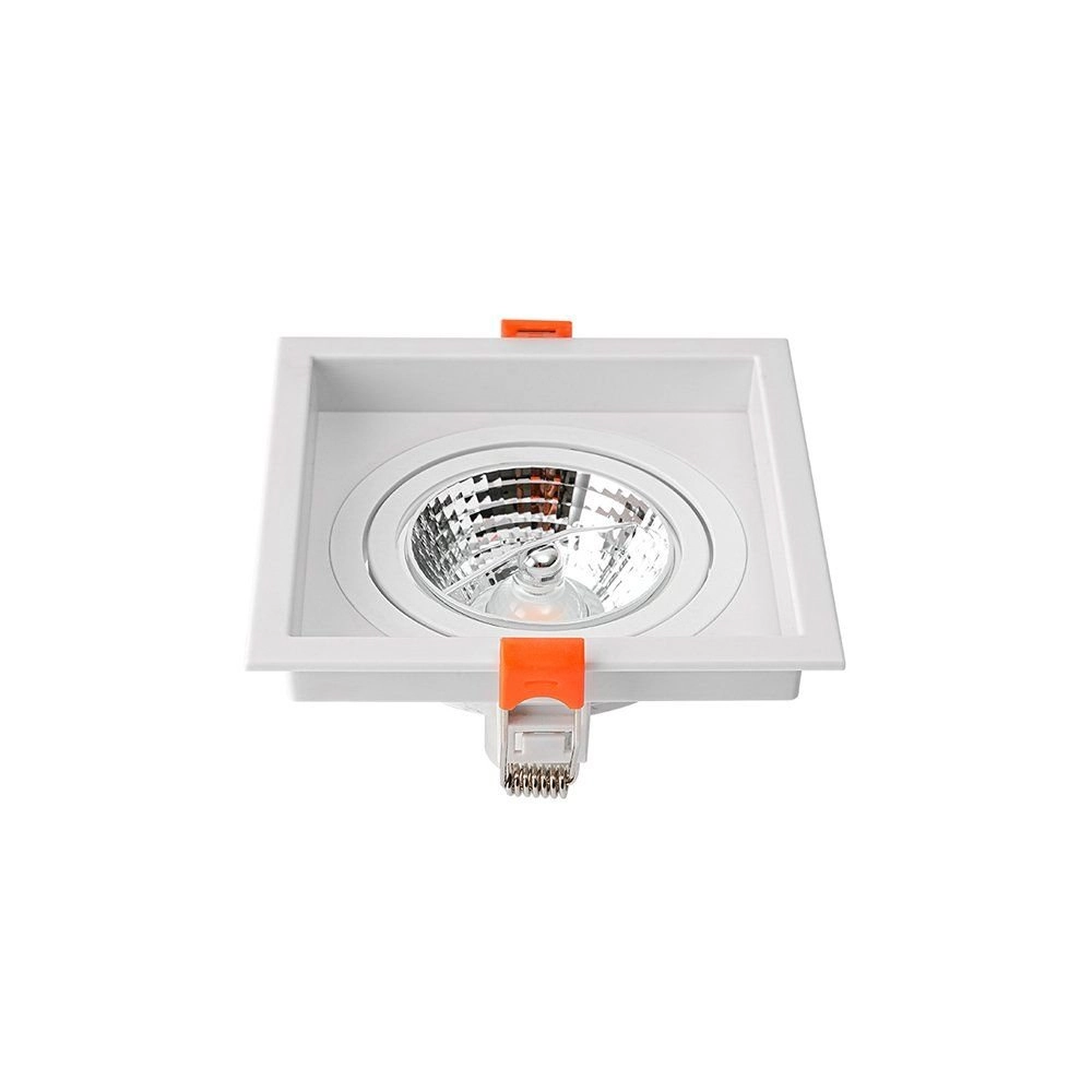 Spot De Embutir Recuado Nordecor Loyo Para 1 Lâmpada Ar70 Quadrado Branco