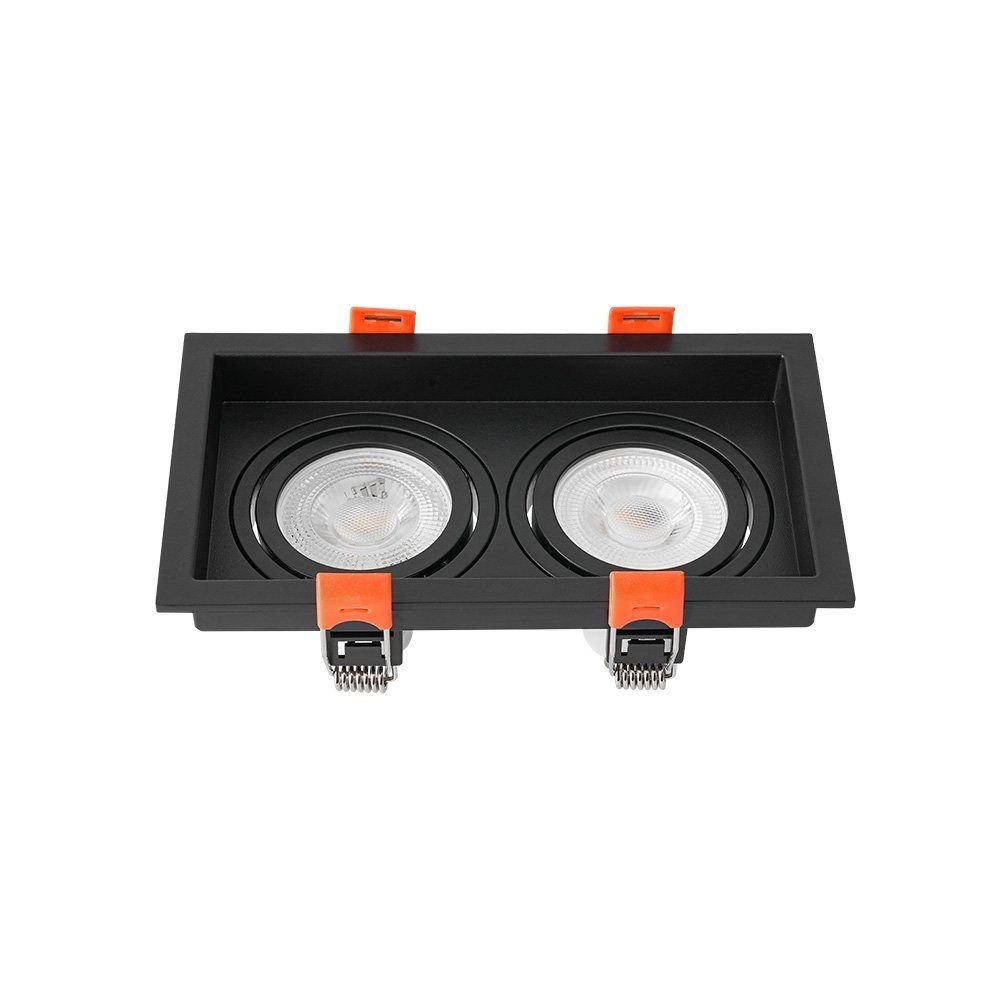Spot De Embutir Recuado Nordecor Loyo Para 2 Lâmpadas Gu10 Mr16 Preto