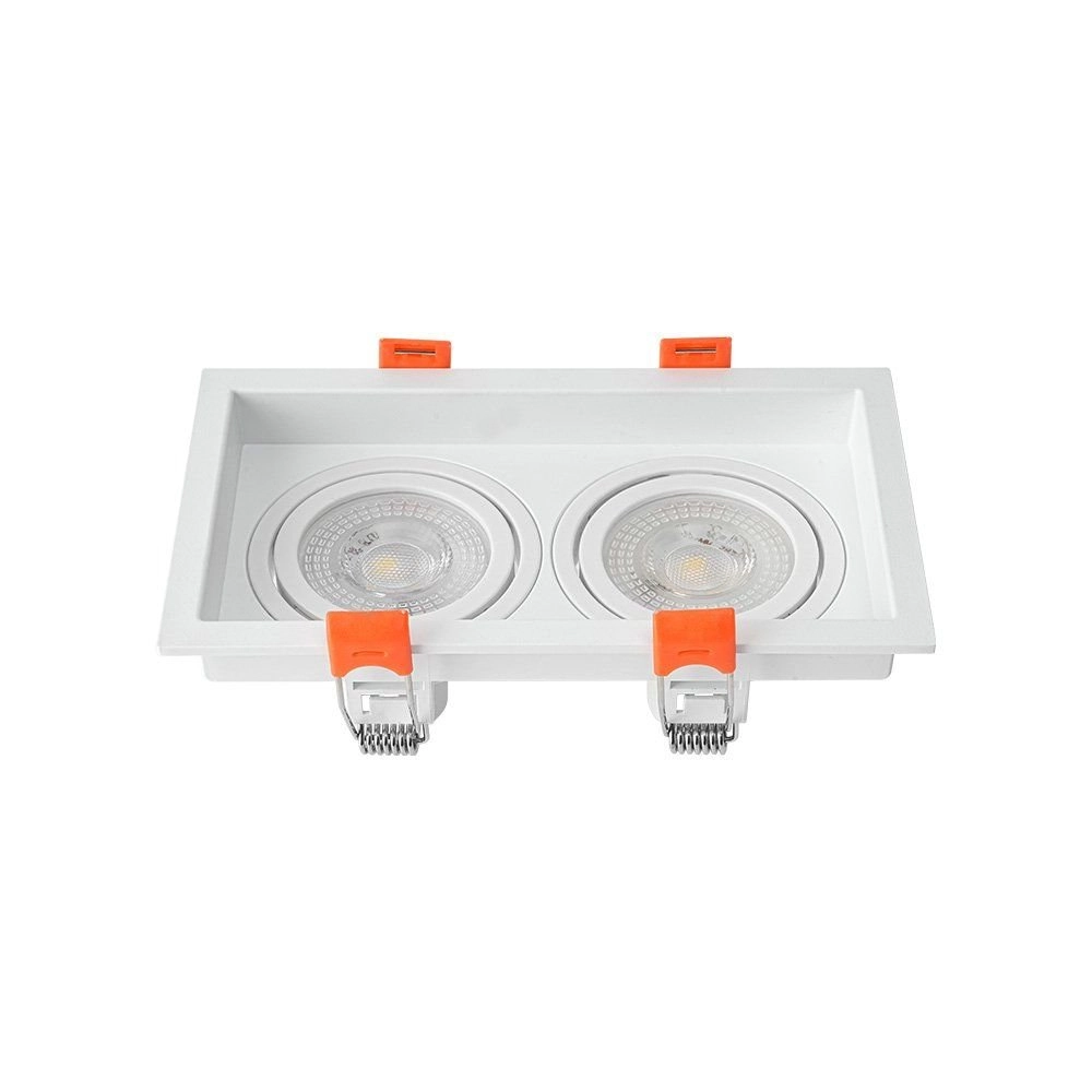 Spot De Embutir Recuado Nordecor Loyo Para 2 Lâmpadas Gu10 Mr16 Branco