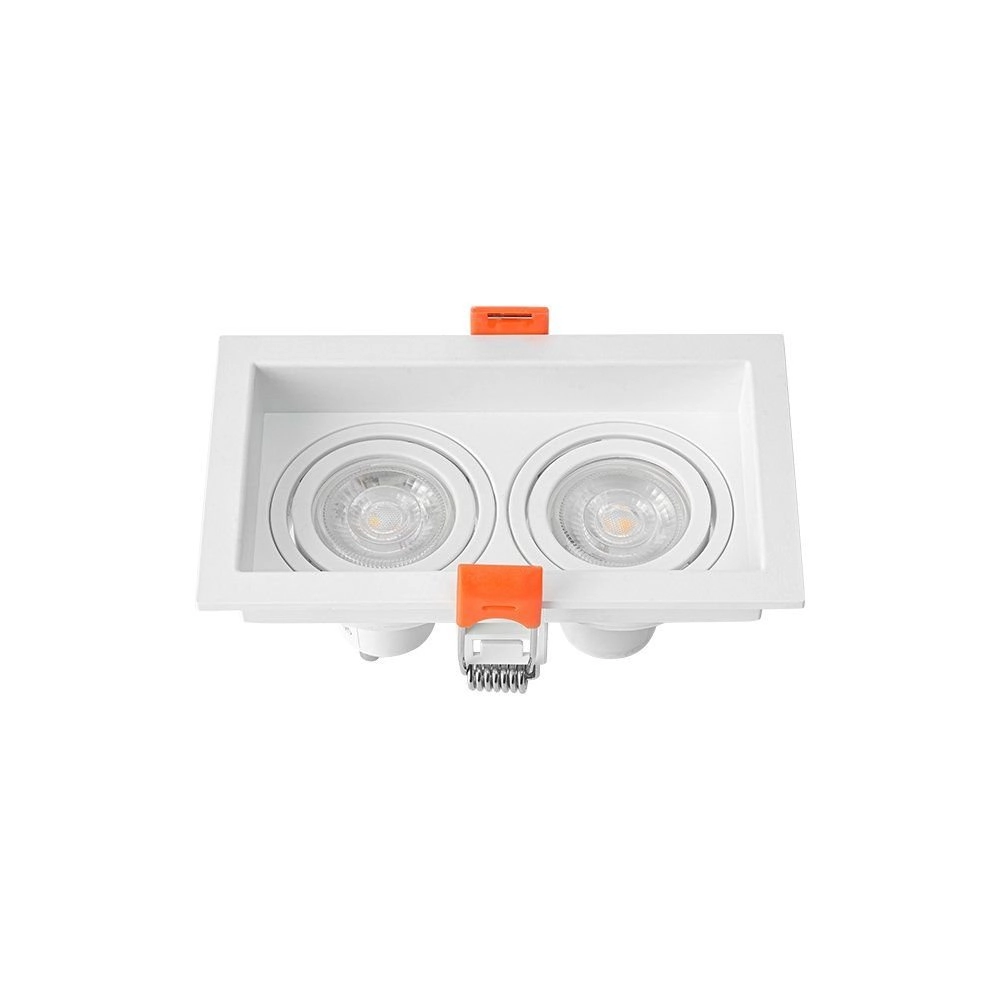 Spot De Embutir Recuado Nordecor Loyo Para 2 Lâmpadas Gu10 Mr11 Branco