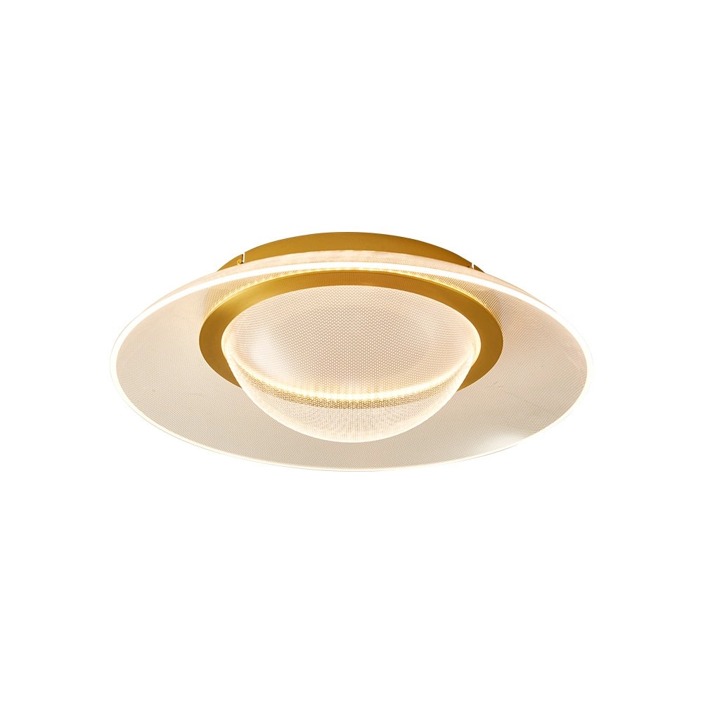 Plafon Nordecor Arki 55cm Led Bivolt Dourado Fosco