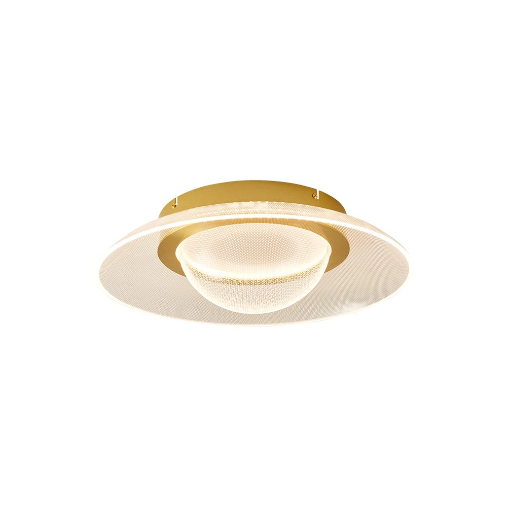 Plafon Nordecor Arki 45cm Led Bivolt Dourado Fosco