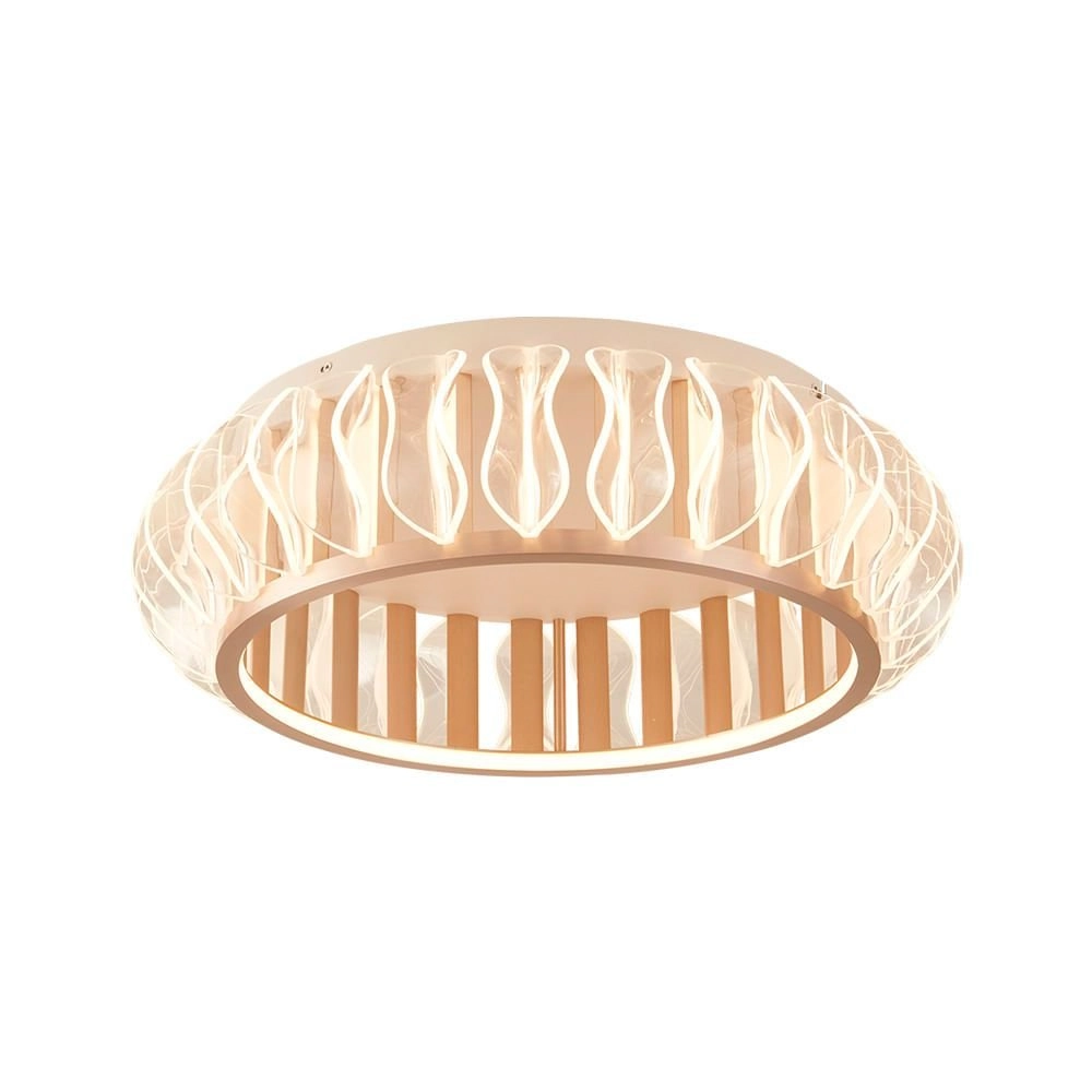 Plafon Nordecor Wavy 2948 Led Bivolt Ouro Champagne 2700k