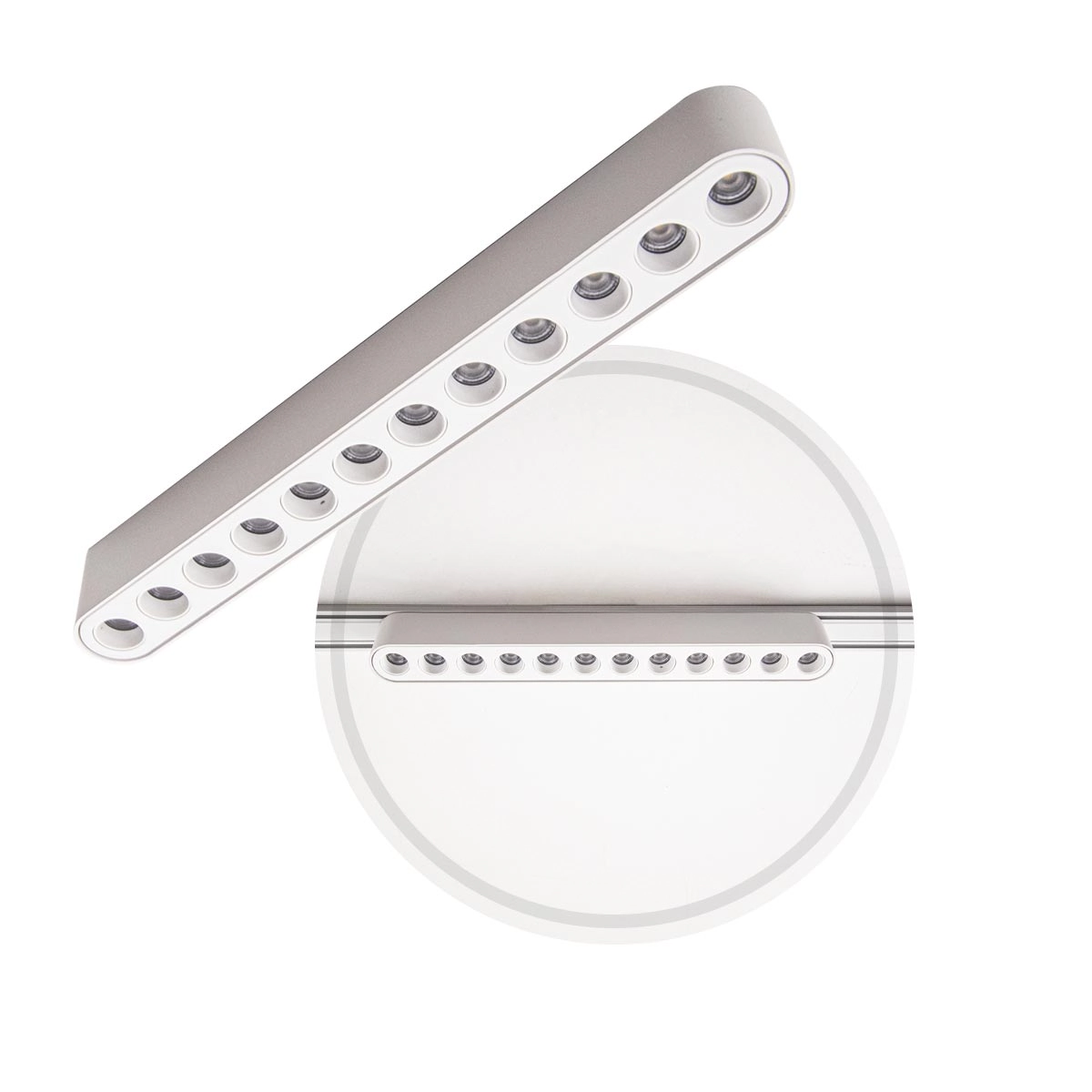 Spot Led 12w Pontual Kay Magnético 3000k Branco P/ Trilho 6700 Nordecor St3071