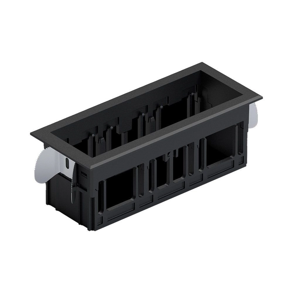 Moldura De Embutir Nordecor 6677 Para 3 Módulos Tap Preto