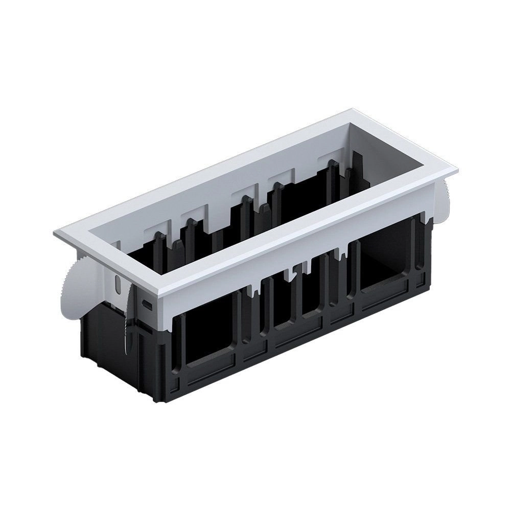 Moldura De Embutir Nordecor 6676 Para 3 Módulos Tap Branco