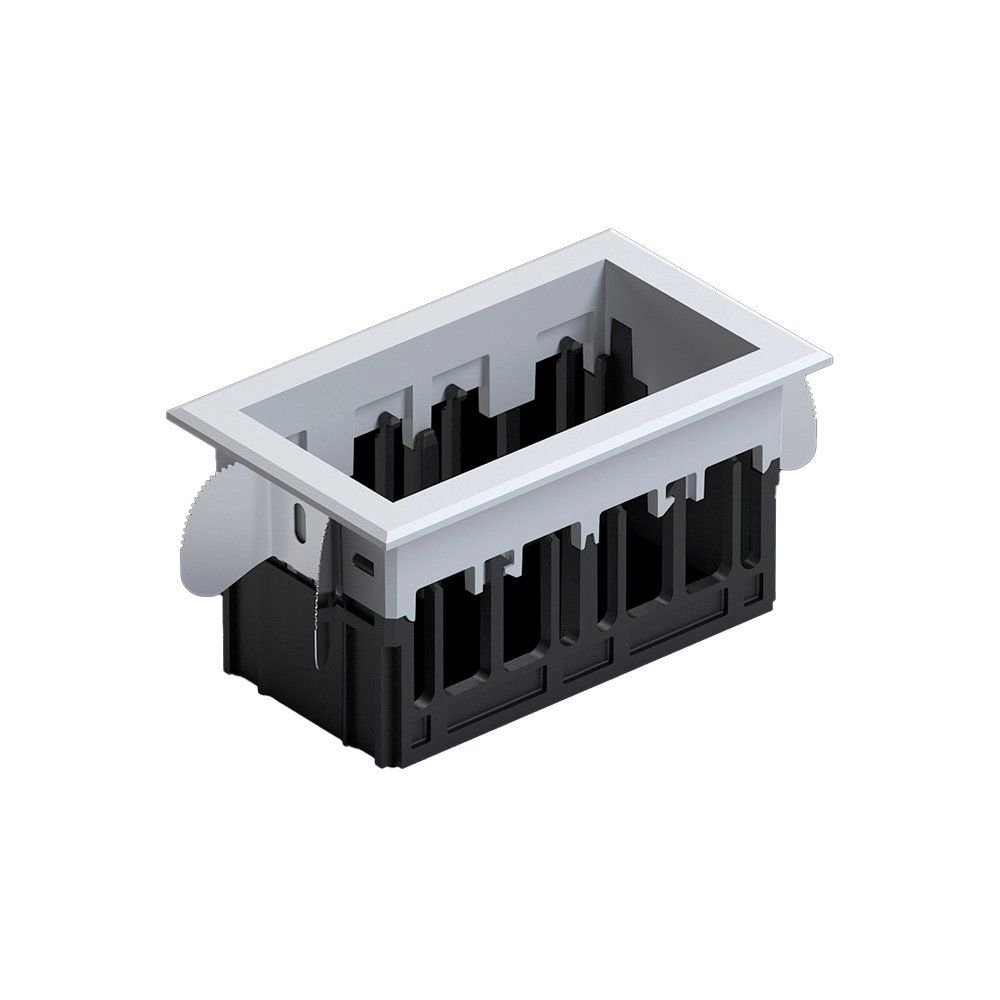 Moldura De Embutir Nordecor 6674 Para 2 Módulos Tap Branco
