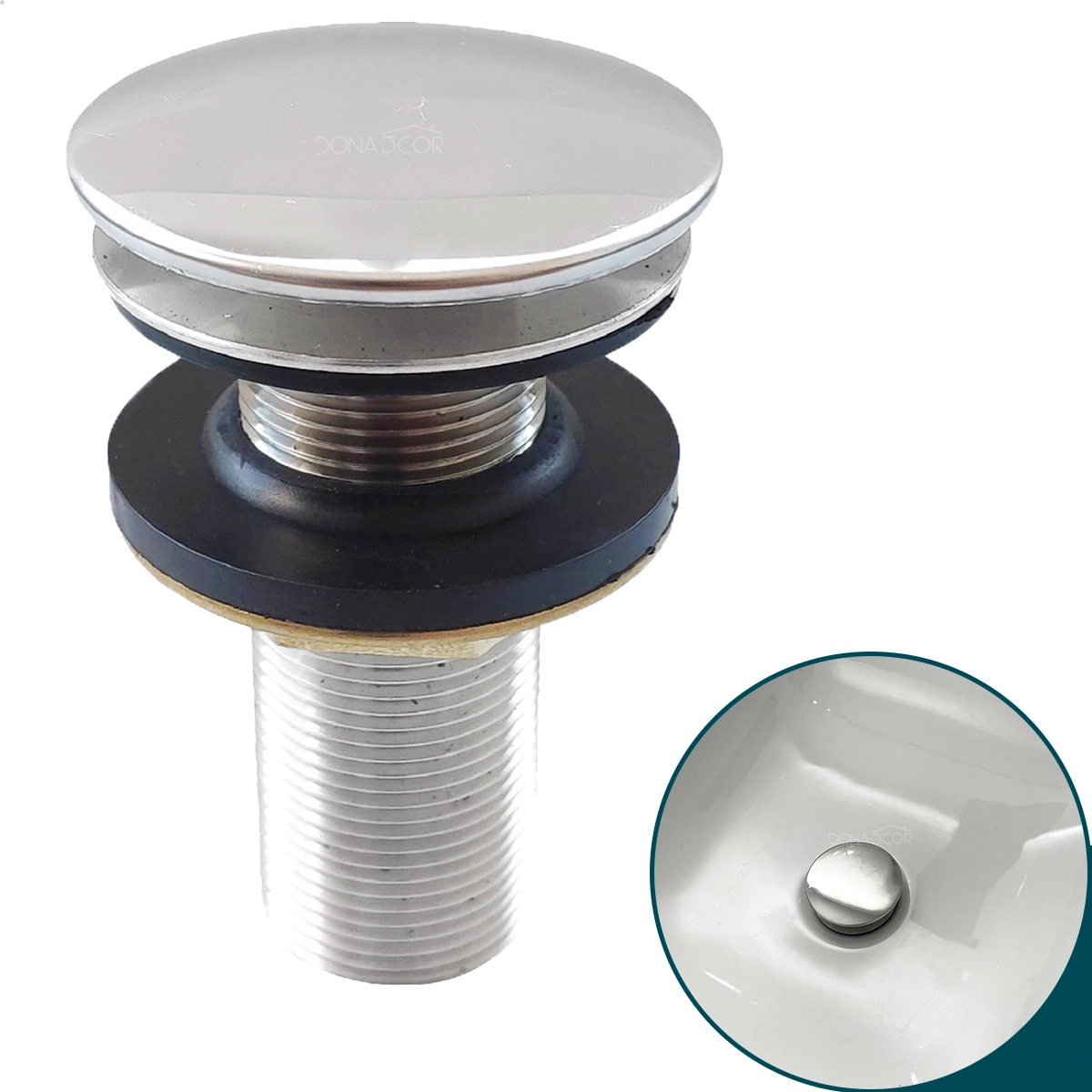 Válvula Click 7/8 Ralo De Pia Cuba Banheiro Escoamento Lavabo Aço Inox Ralo Inteligente Antiodor 30mm