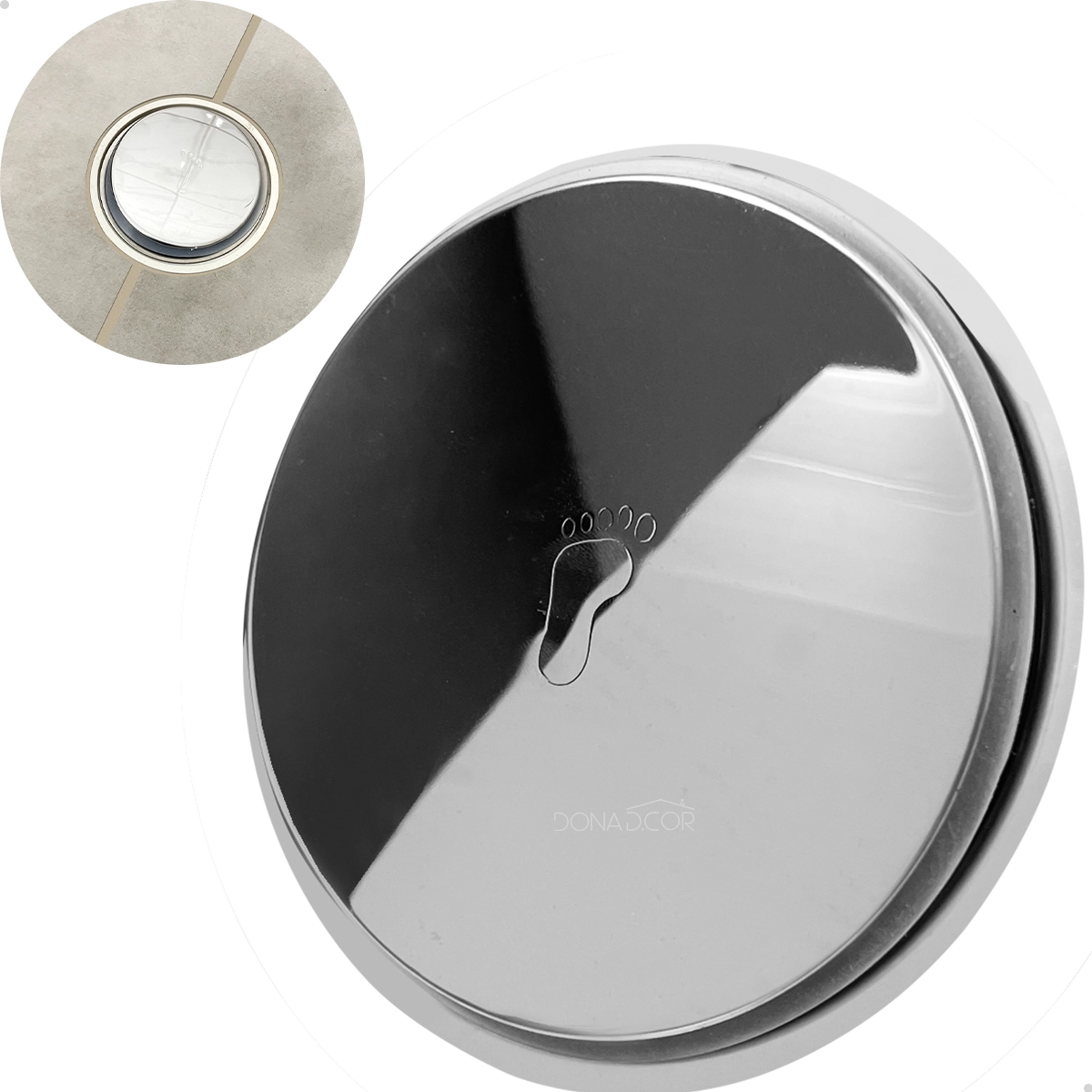 Ralo Click Inteligente Redondo 10cm Aço Inox Ralo Chão Banheiro Lavabo Box Antiodor Luxo Veda Cheiro