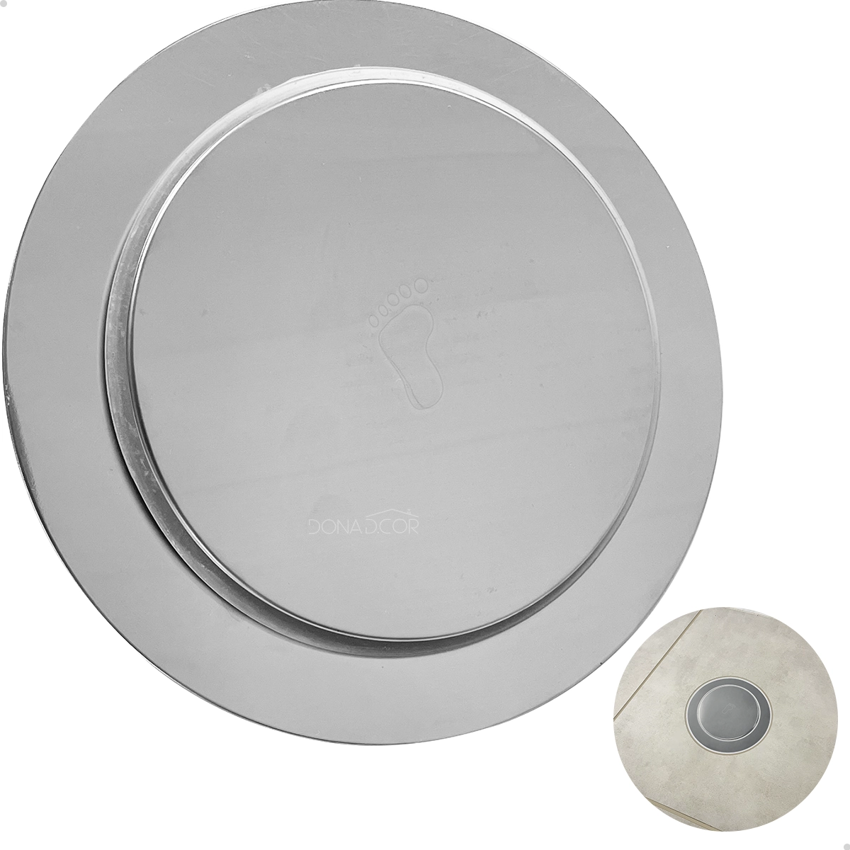 Ralo Click Inteligente Redondo 15cm Aço Inox Ralo Chão Banheiro Lavabo Box Antiodor Luxo Veda Cheiro
