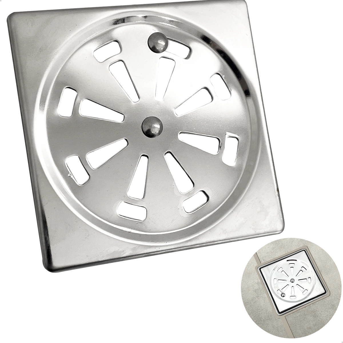 Ralo Grelha Quadrado 10x10 Com Fecho Tampa Ralo Sistema Abre E Fecha Aço Inox Banheiro Antiodor 10cm