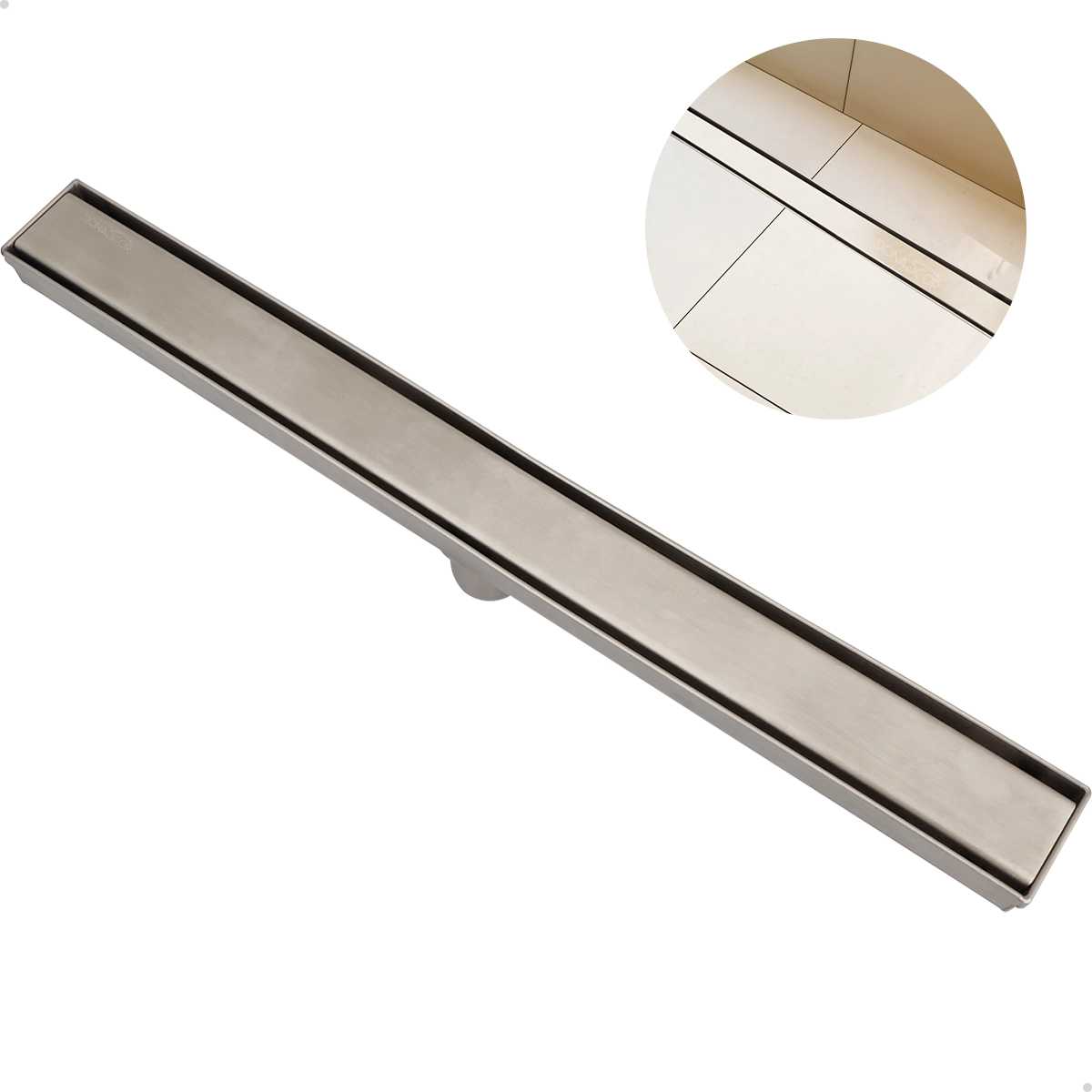 Ralo Linear Oculto Grelha 50cm Banheiro Ralo Invisível Escoamento Piso Porcelanato Tampa Oculta Aço Inox 304