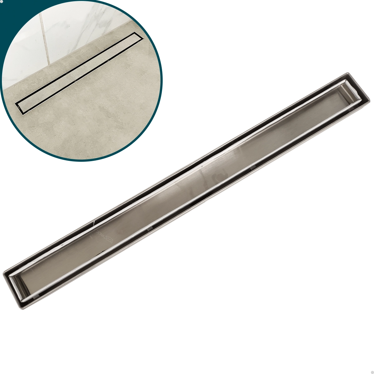 Ralo Linear Oculto Grelha 70cm Banheiro Ralo Invisível Escoamento Aço Inox 304 Piso Porcelanato Tampa Oculta