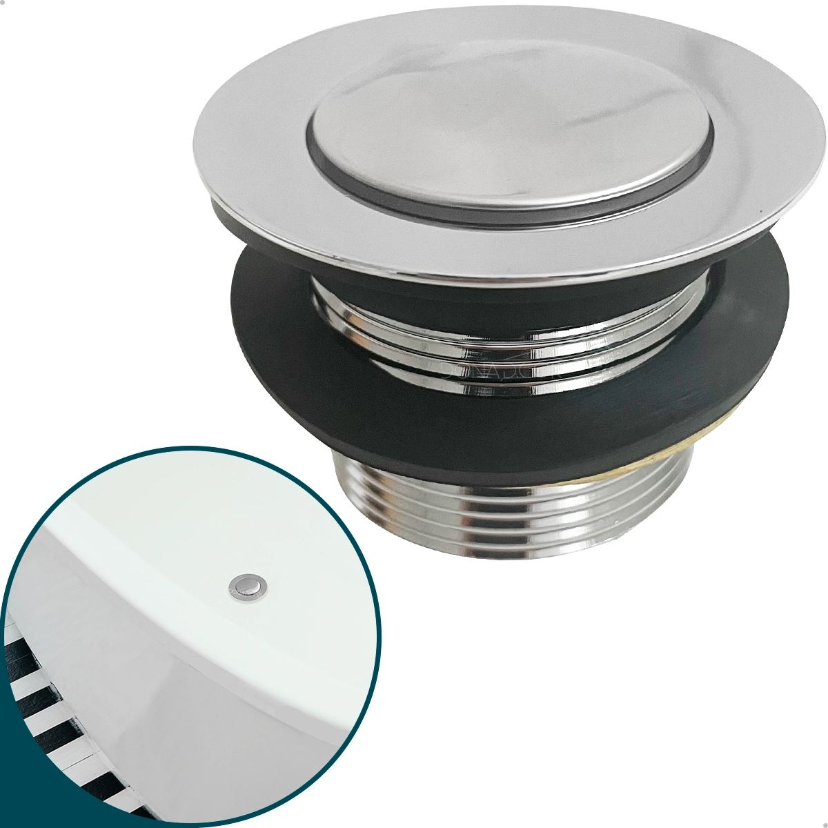 Valvula Para Banheira Ralo Click Inox 1 1/2 Jacuzzi Hidromassagem Tampa Plug Click