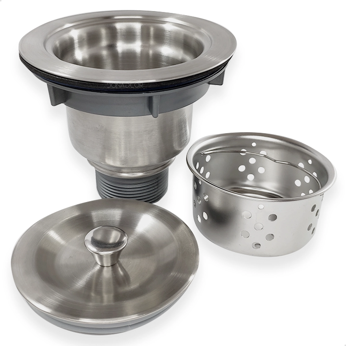 Valvula Pia Cozinha 4 1/2 Aço Inox Com Cesto Higiênico Removível Ralo Basket Escoamento Cuba