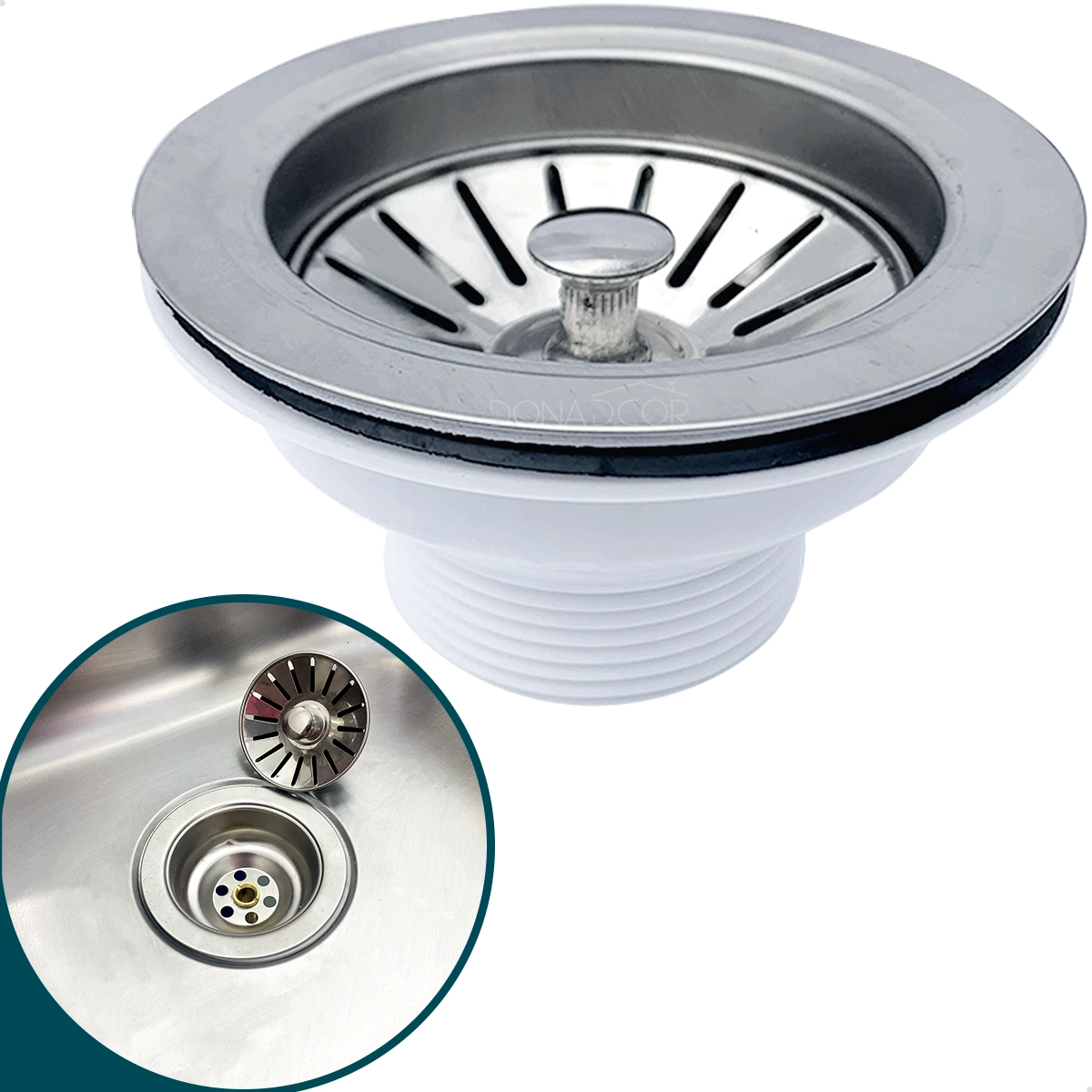 Válvula Americana 4 1/2 Ralo De Pia Para Cozinha Aço Inox Abs Válvula De Escoamento Pra Cuba