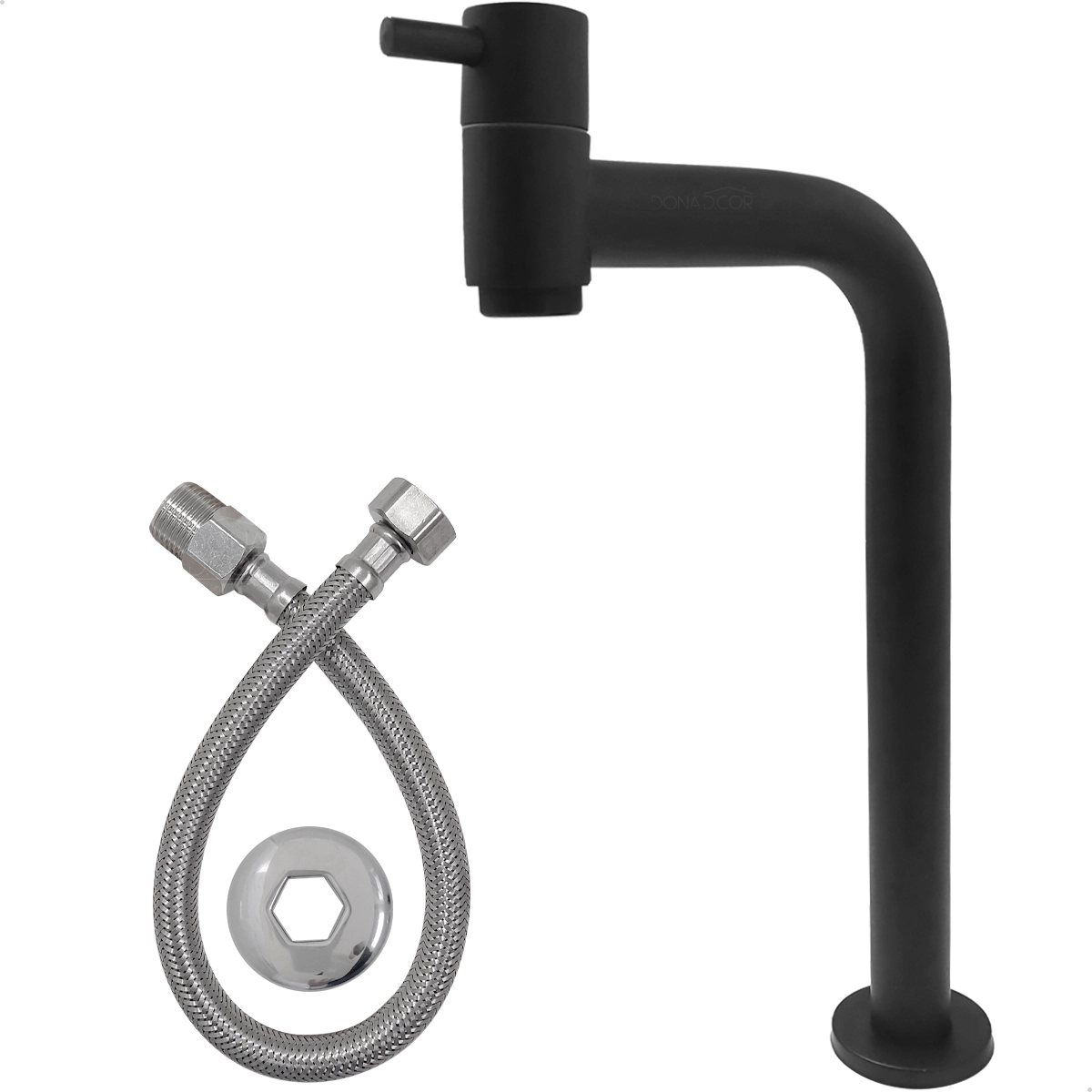 Torneira Preta Inox Bica Alta Banheiro 90 Graus Cuba De Sobrepor Torneira Pia Lavatorio 1/4 De Volta Bancada Luxo Lavabo