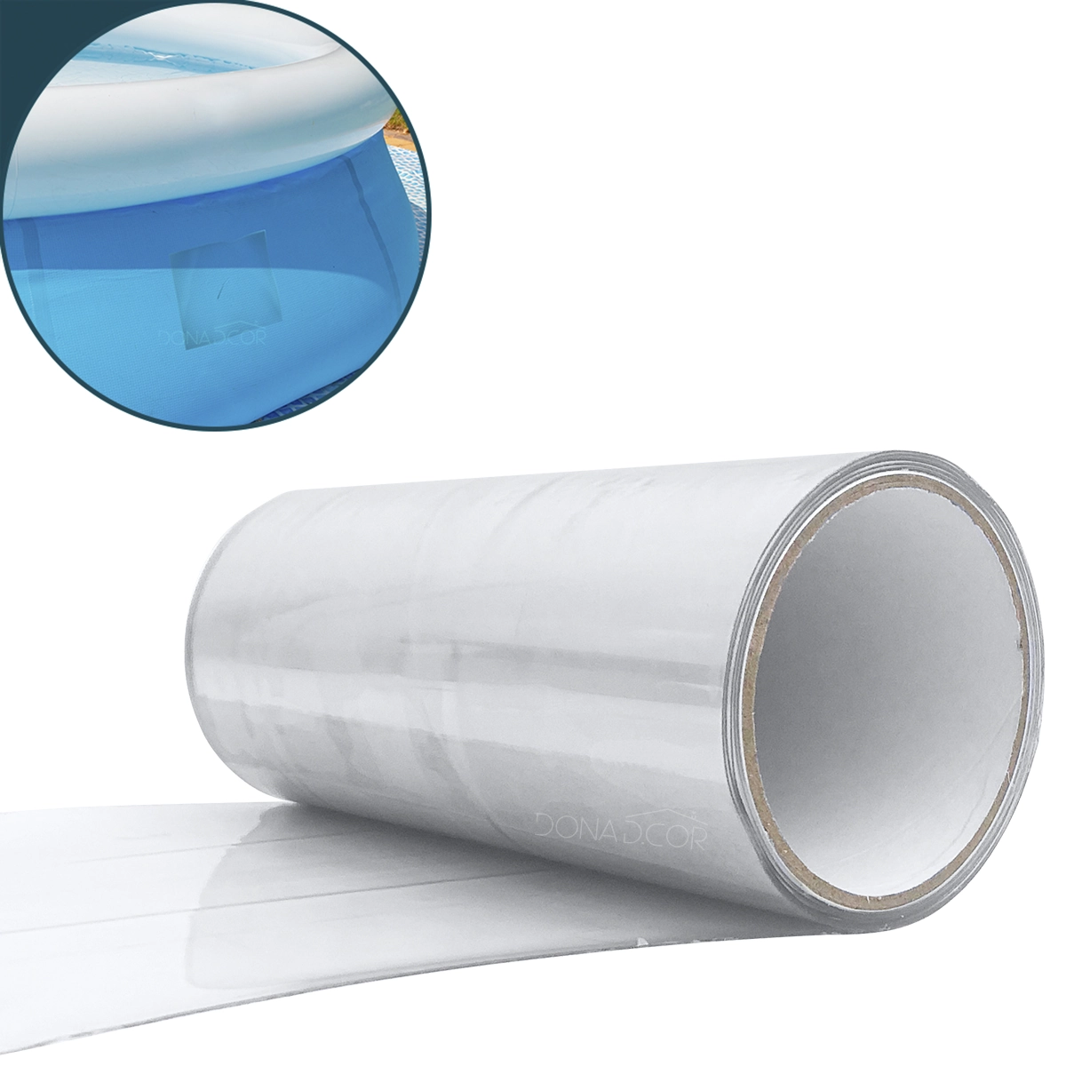 Fita Colante Transparente Forte Vazamento Piscina 20cm Cano Fita Tape de Reparo Caixa D’água Adesiva Selante Impermeavel