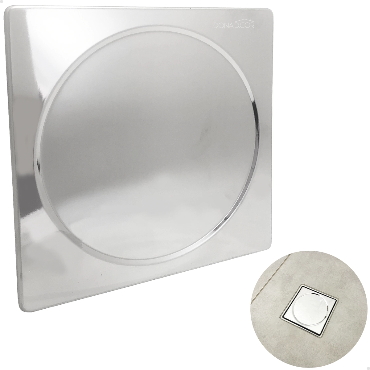 Tampa Para Caixa Sifonada 15x15 Veda Ralo Quadrado Tampa Cega Ralo Chão 15cm Antiodor Inox Cano Lavanderia