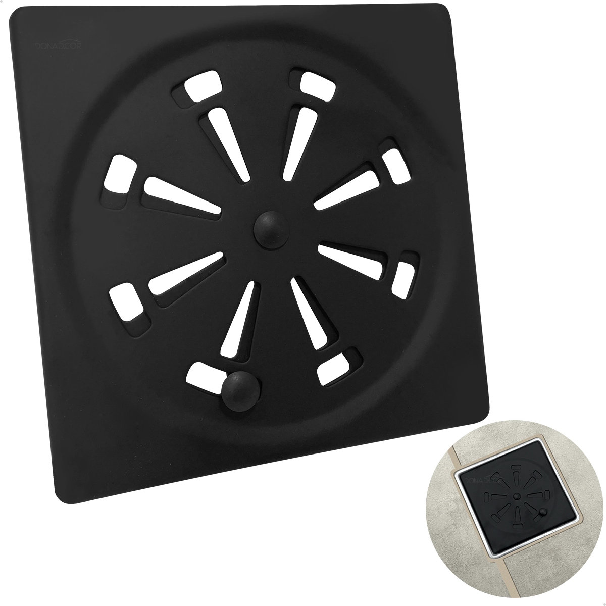 Ralo Quadrado Preto Fosco 10x10 Inox 201 Tampa Grelha Abre E Fecha 10cm Ralo De Banheiro Anti Odor