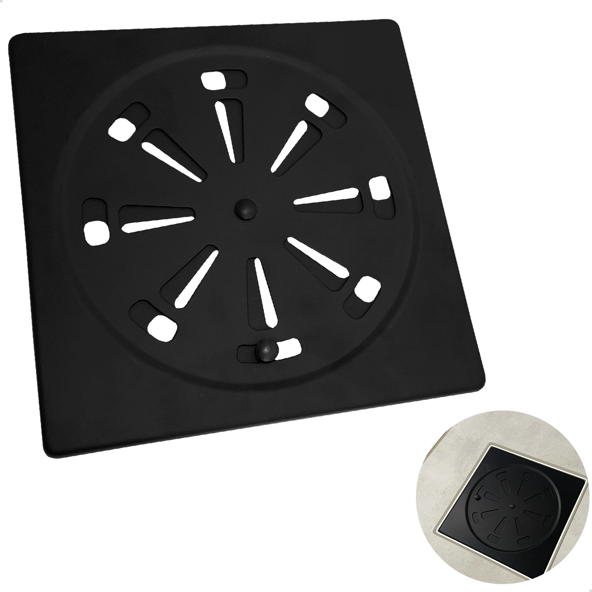 Ralo Quadrado Preto Fosco 15x15 Inox 201 Tampa Grelha Abre E Fecha 15cm Ralo De Banheiro Anti Odor
