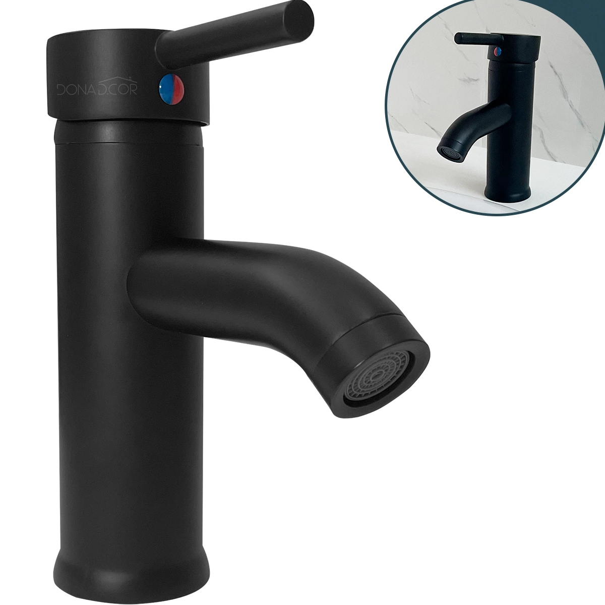 Torneira Pia Banheiro Preta Monocomando Baixa Inox Lavatorio Misturador