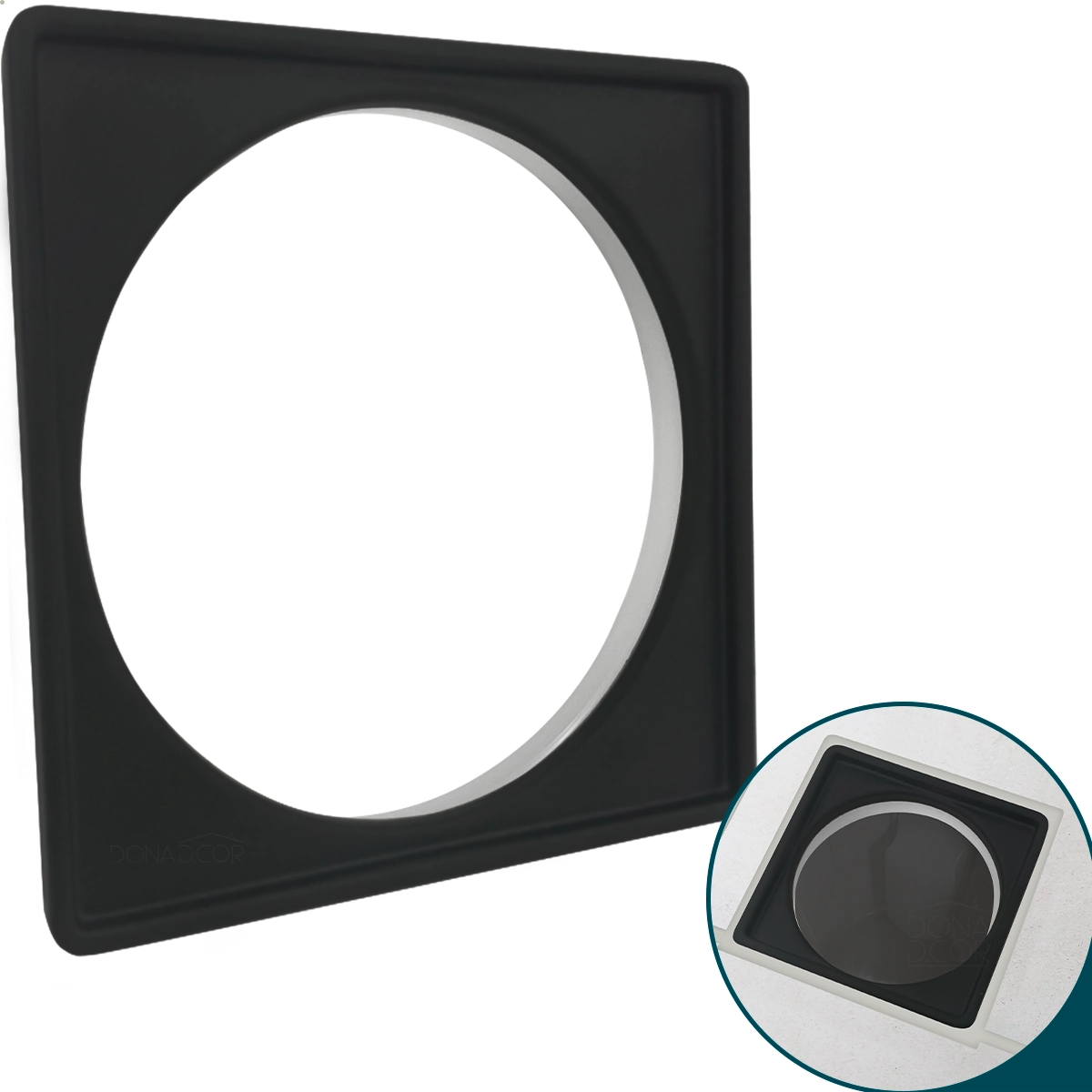 Caixilho 10x10 Preto Fosco Aço Inox 304 Porta Grelha Suporte Para Ralo Quadrado 10cm Box Banheiro