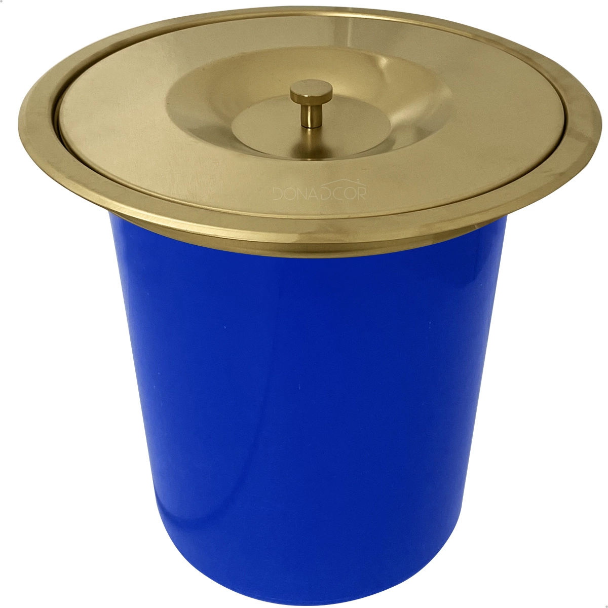 Lixeira Inox Dourado Fosco 5l Embutir Pia Cozinha Cesto Lixo Oculto 5 Litros Tampa Aço Inox 201 Dourada Gold Bancada
