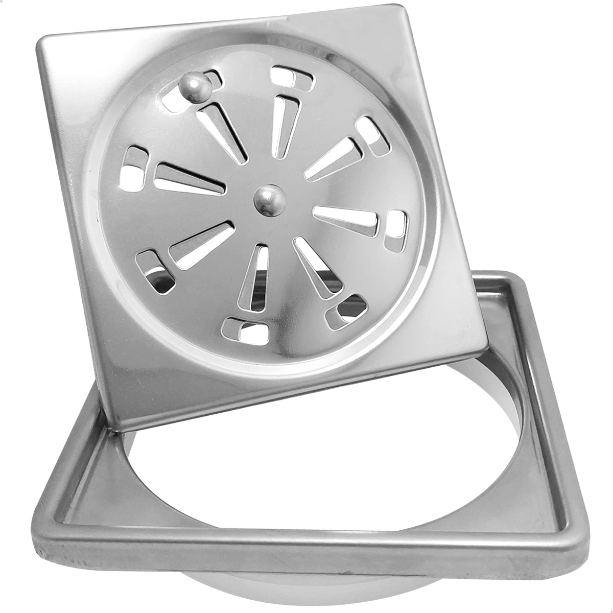 Porta Grelha Ralo Inox 10cm Kit Banheiro Ralo Quadrado Tampa Abre Fecha Rotativo Com Fecho Antiodor
