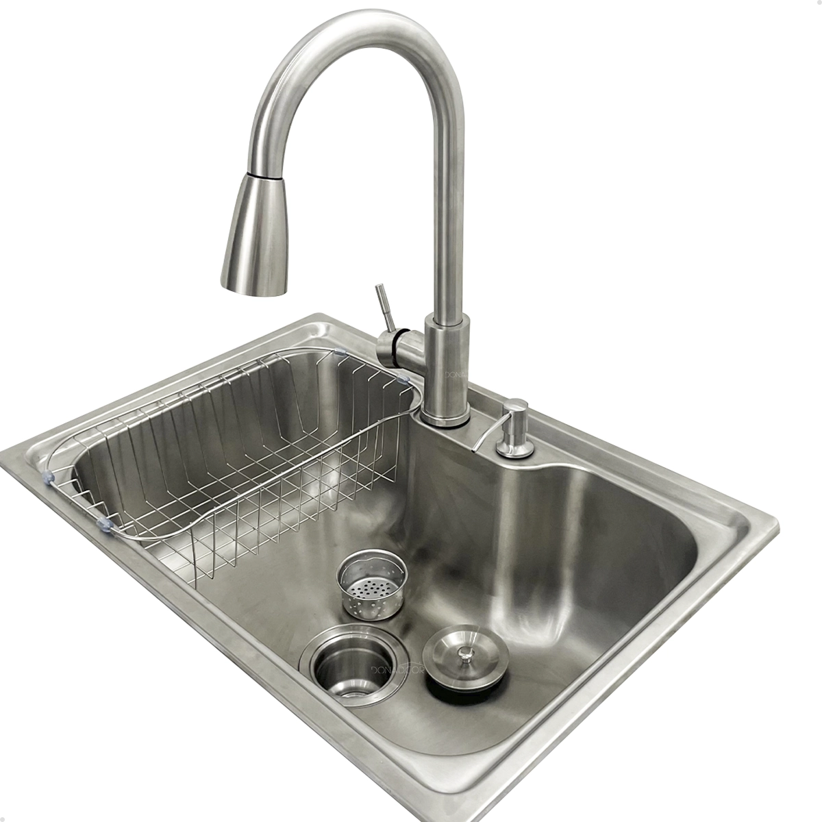 Kit Cozinha Gourmet Cuba Inox 304 60x42 Com Torneira Monocomando Dispenser 500ml Valvula E Sifão
