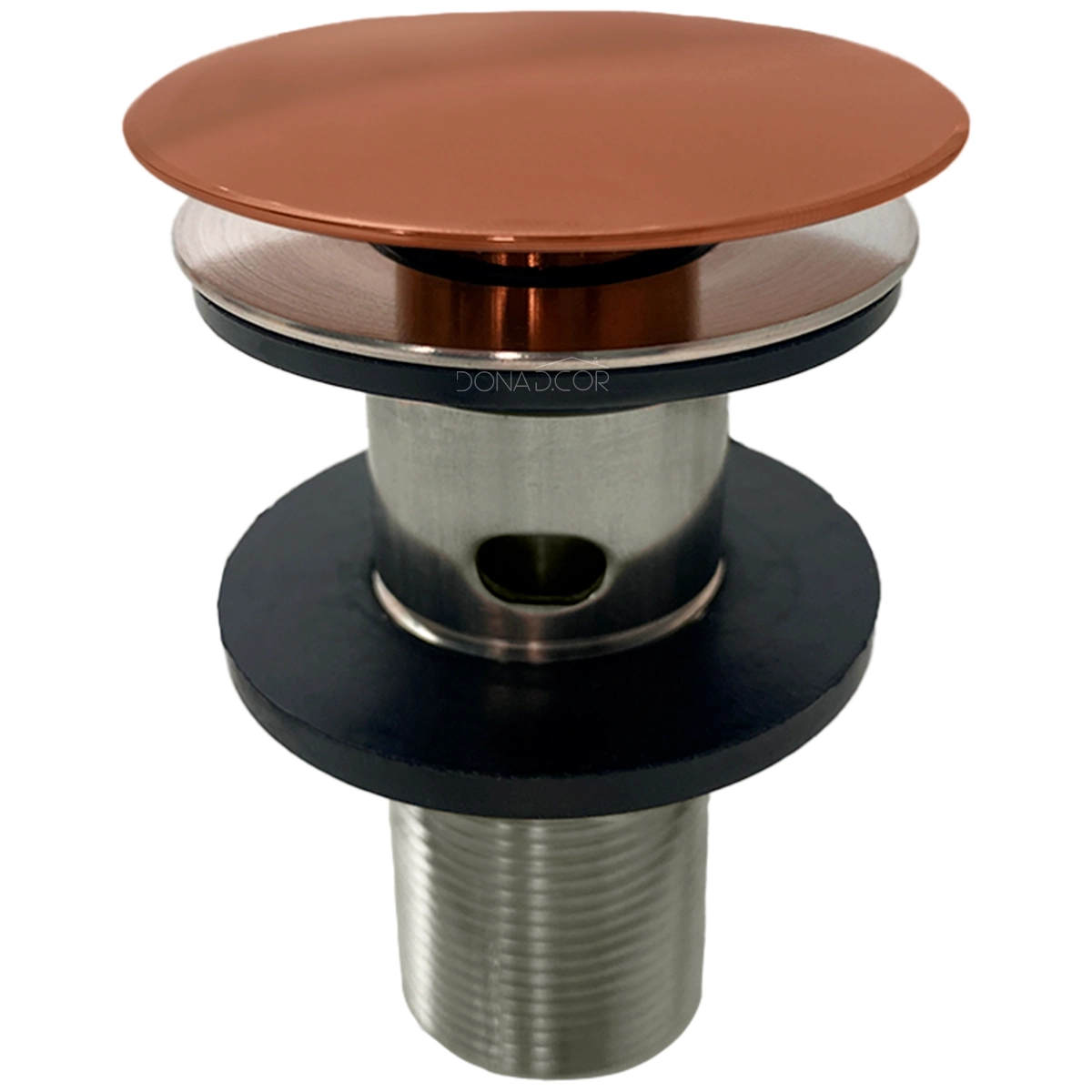 Valvula Click Com Ladrão 7/8 Rose Gold Ralo Pia Cuba Banheiro Com Escape 3cm Ralo Escoamento Lavabo