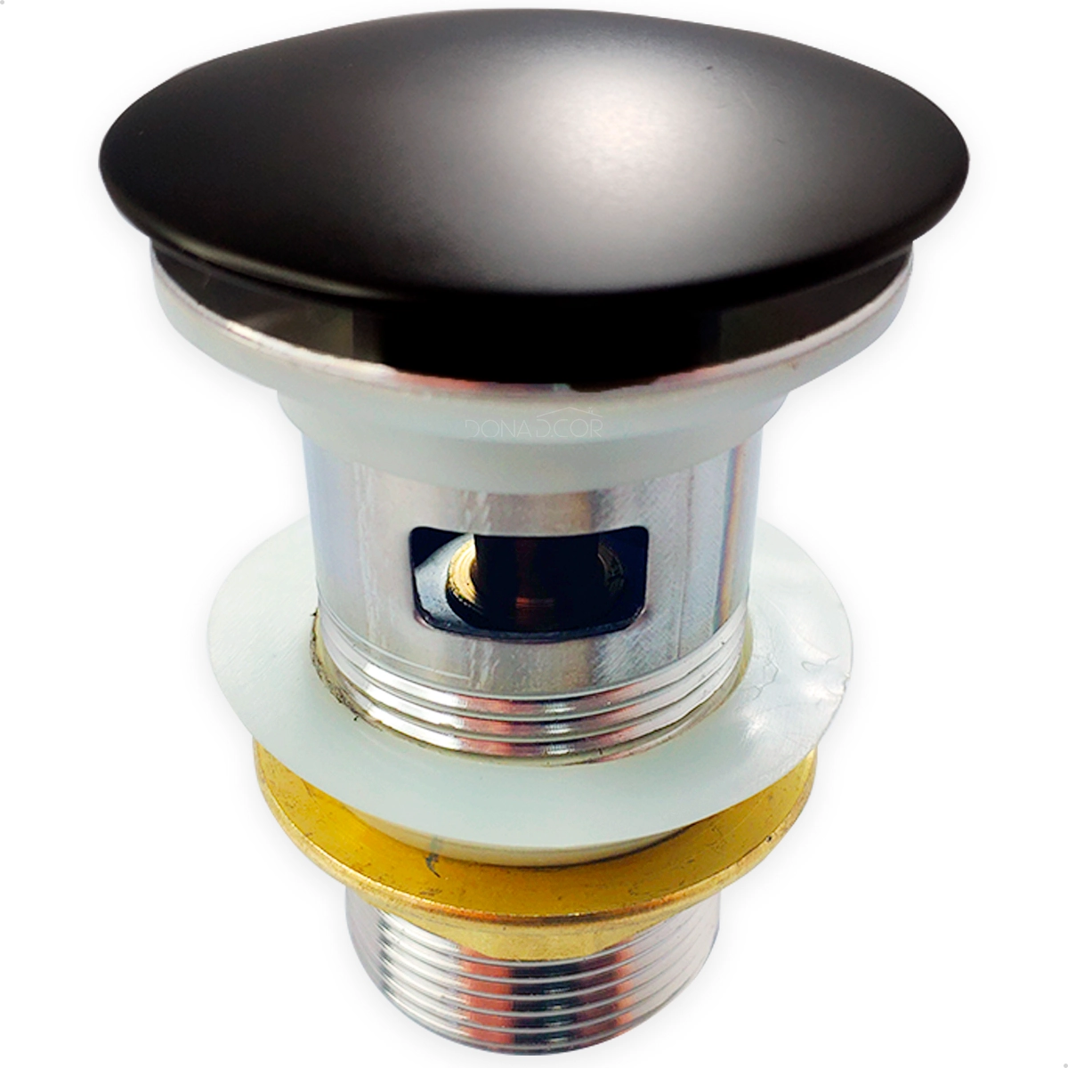Válvula Preta Click Com Ladrão 1 1/4 Inox Ralo Click Para Cuba Pia Banheiro Com Escape Ralo Dreno Escoamento