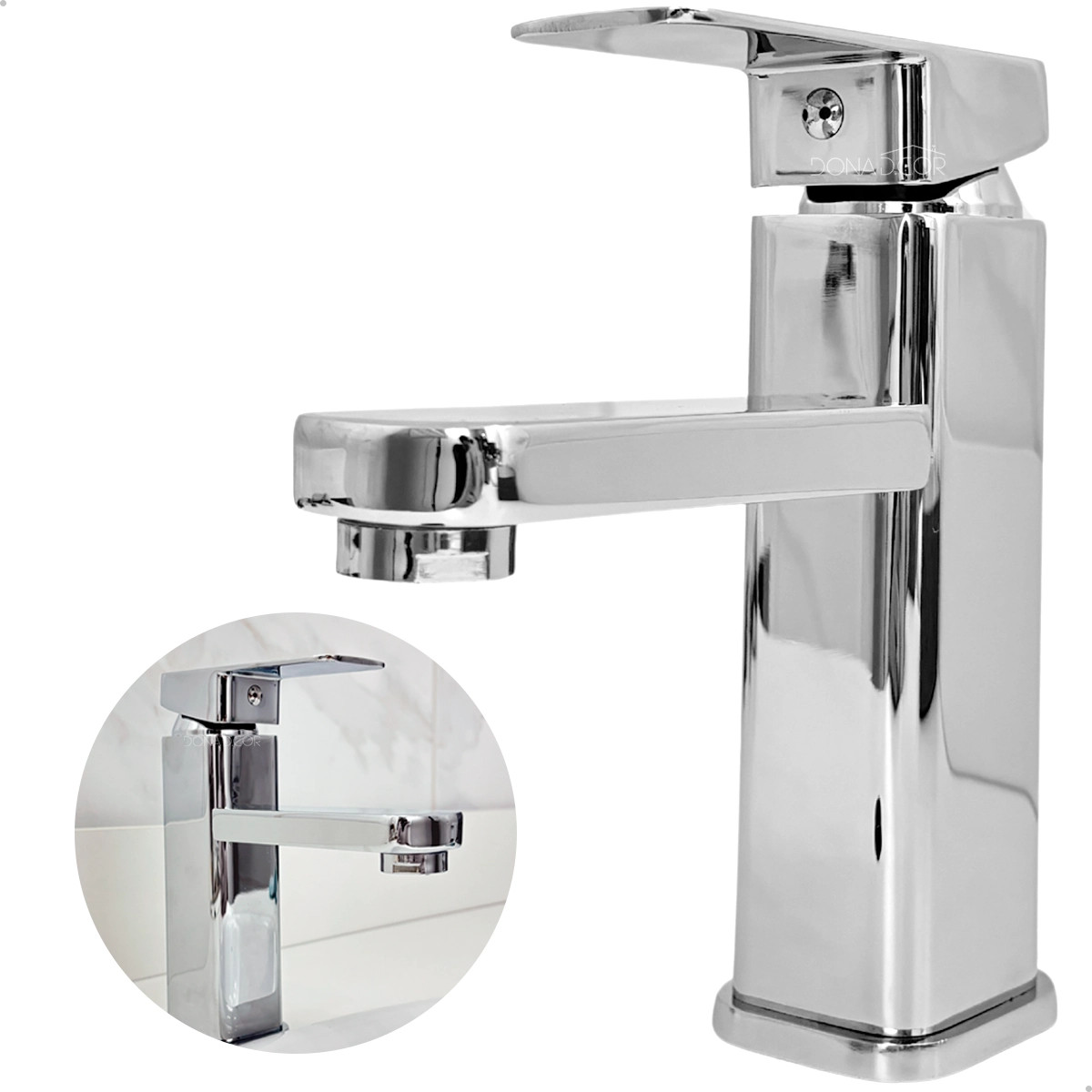 Torneira Pia Banheiro Inox Cromado Bica Baixa Monocomando Misturador Quente Frio Bancada Lavatório