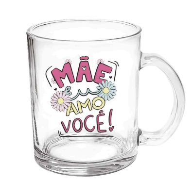 Caneca Vidro Mae Estampada 330ml 88046 Kehome