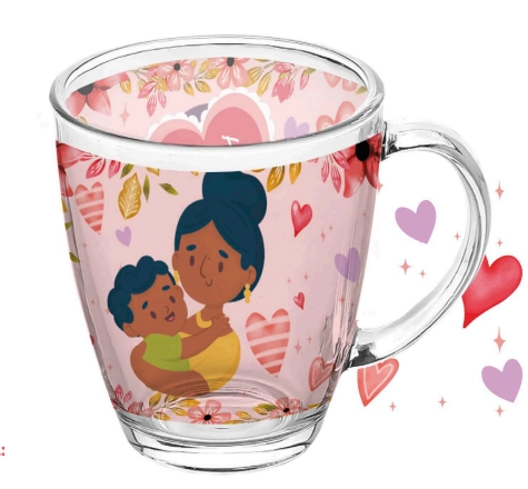 Caneca Vidro Mae Estampada 380ml 88388 Kehome