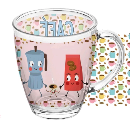 Caneca Vidro Mae Estampada 380ml 88390 Kehome