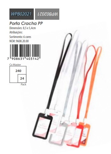 Porta Cracha 8.5x5.4cm Wpb02021 Sunway