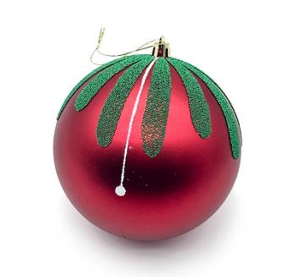 Bola Dec Verm/verd 15cm Ref.ntb20126