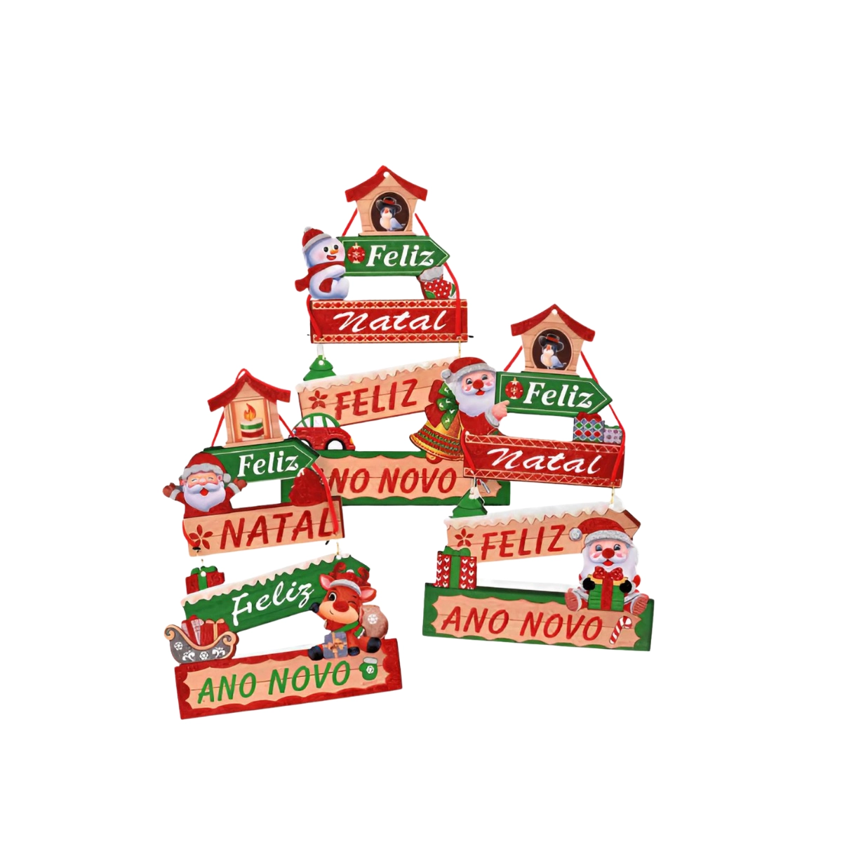 Arvore Mensagem Feliz Natal 32x22cm Sortido Winth