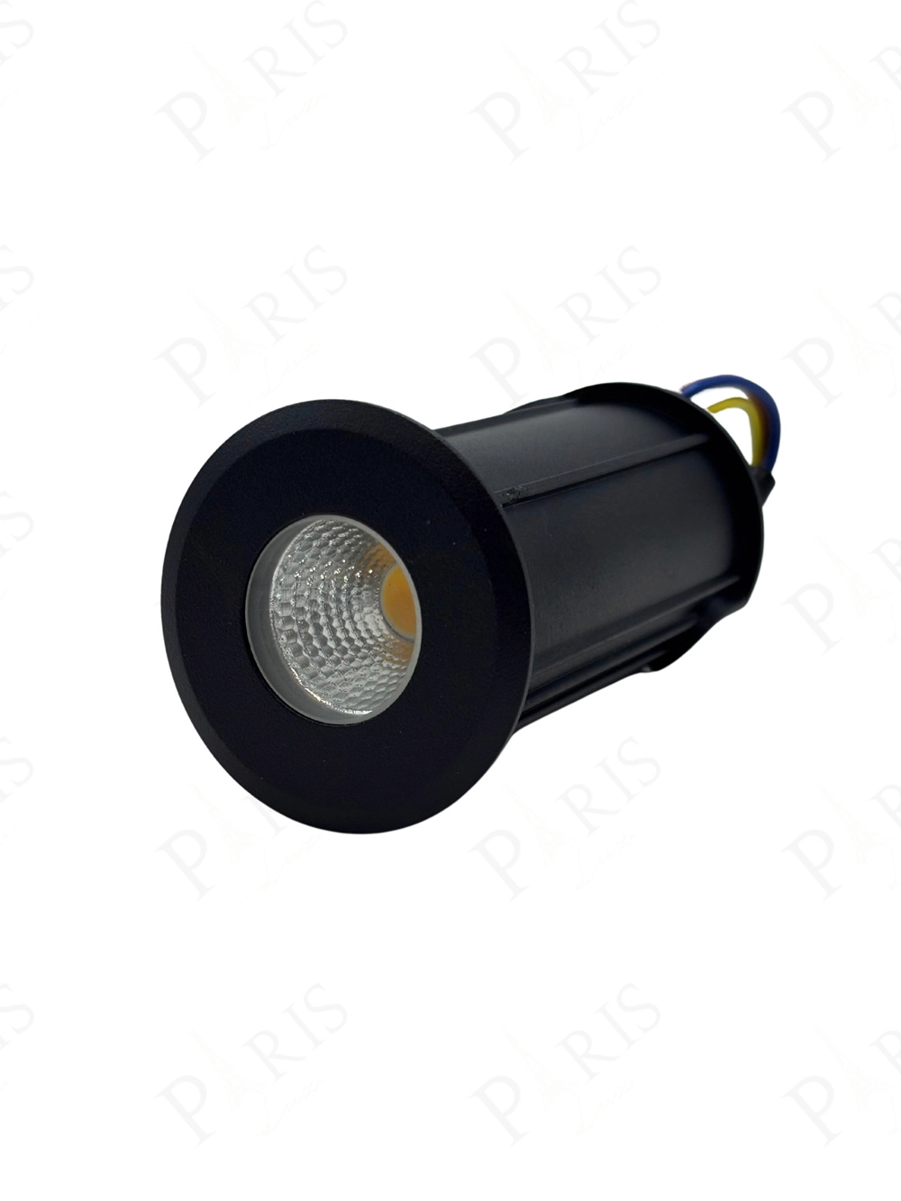 Balizador De Embutir Solo Piso Led Cob 3w 3000k Preto Redondo