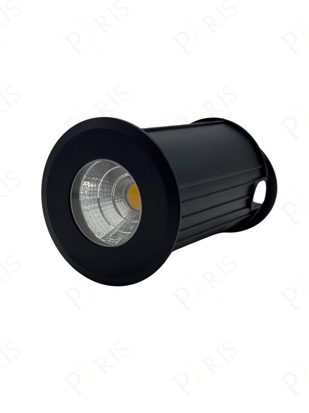 Balizador De Embutir Solo Piso Led Cob 6w 3000k Preto Redondo