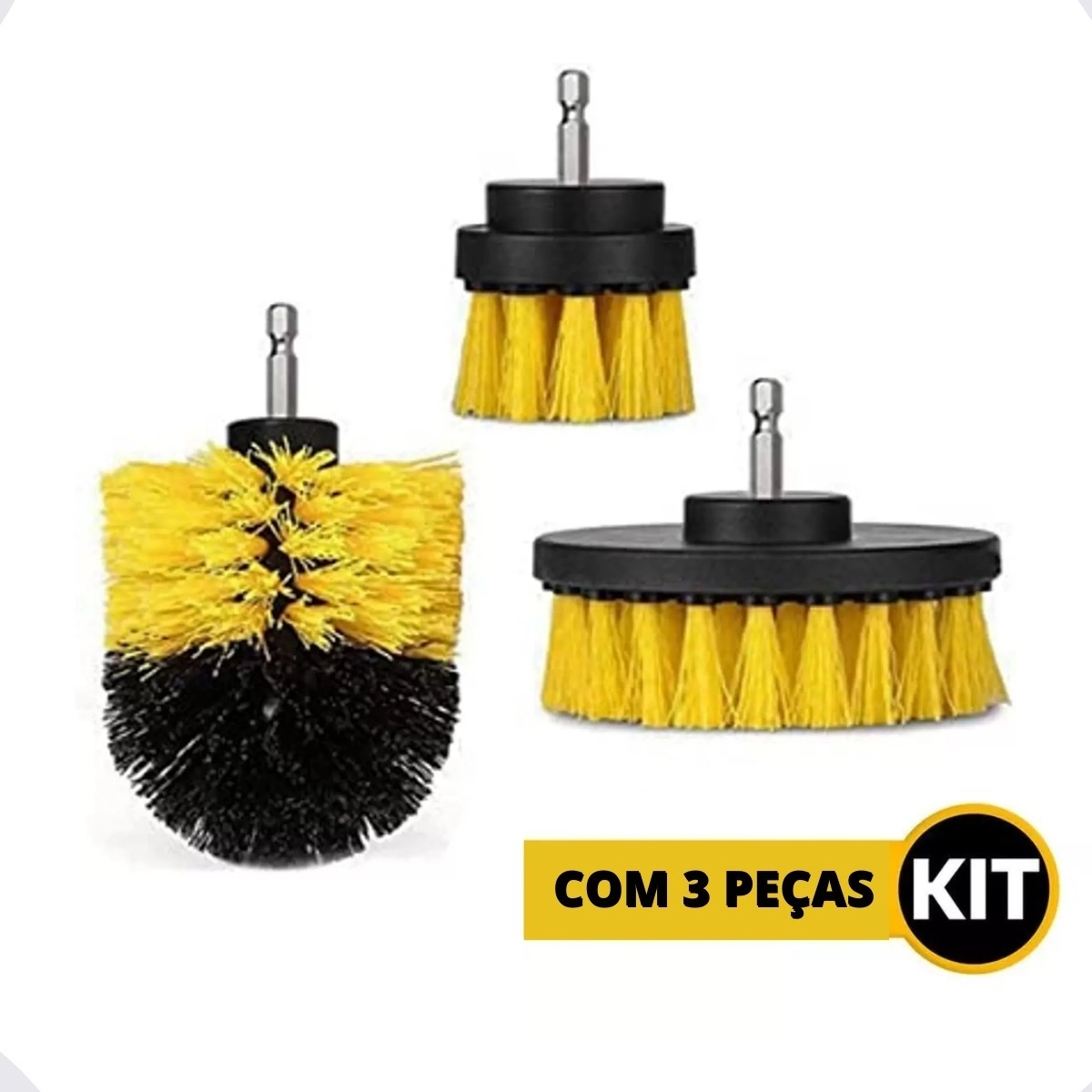 Kit De Escova Limpeza Carro Cozinha Banheiro Para Furadeira Limpeza Pesada