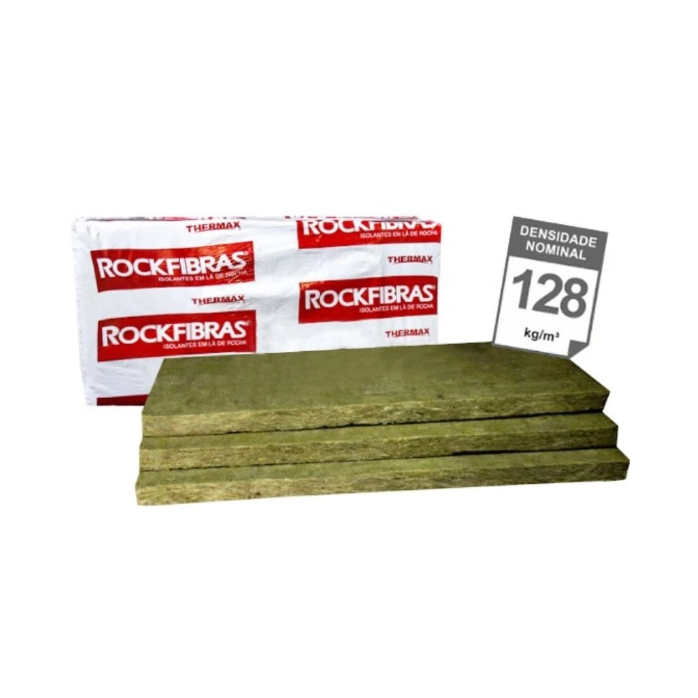 Placa Lã De Rocha Padrão 1200 X 600 X 51 Mm - 128kg/m3 - 4 Unidades 2,88m2