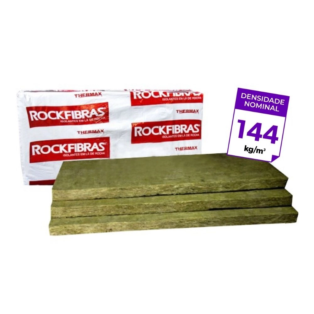 Placa Lã De Rocha Padrão 1200 X 600 X 51 Mm - 144kg/m3 - 4 Unidades 2,88m2