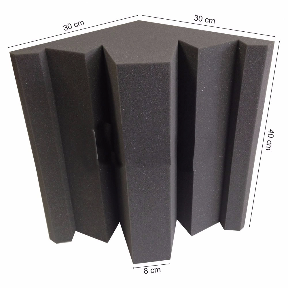 Absorvedor De Canto Bass Trap De Espuma Pu 300 X 300 X 400 Mm 23kg/m3 – Natural