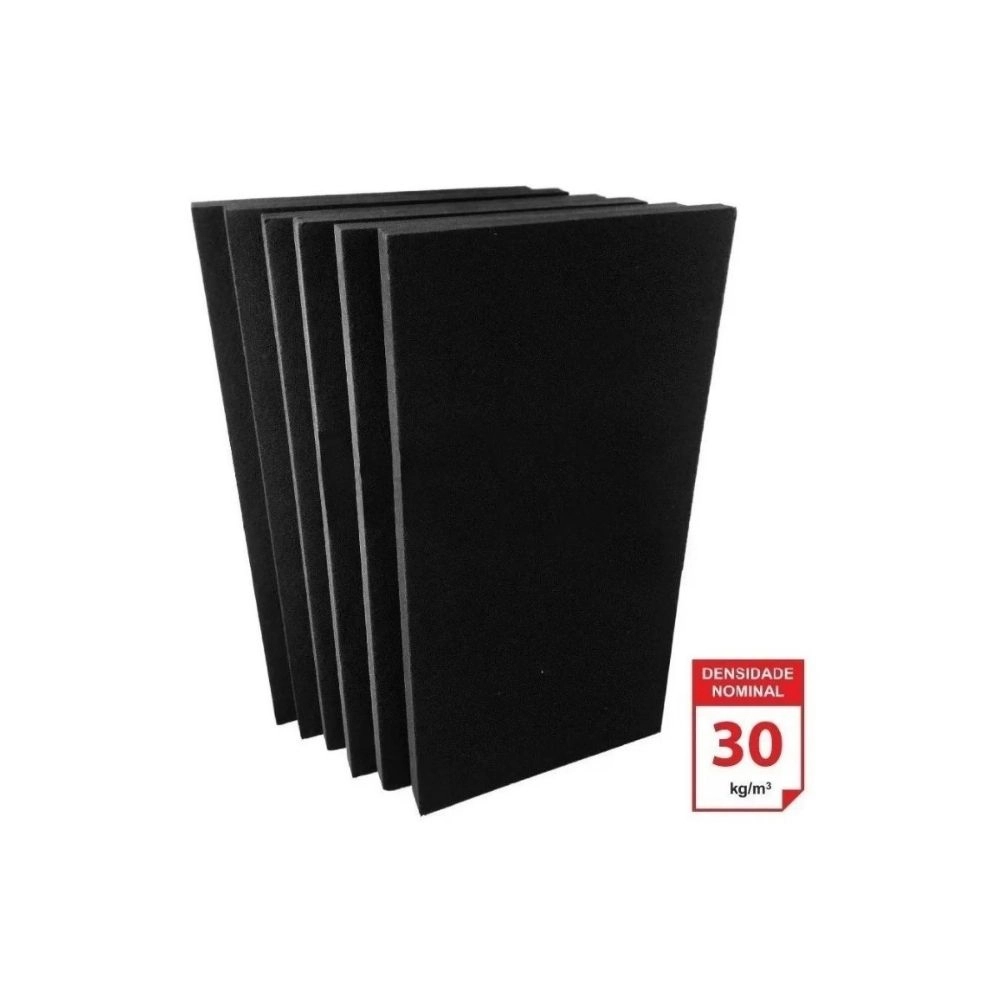Placa Lã De Pet Preto 1200 X 600 X 25 Mm - 30kg/m3 - 6 Unidades 4,32m2  - Ecoportal